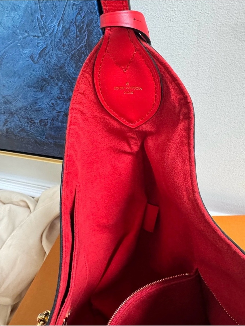 Authentic Louis Vuitton Flower Hobo with Red Trim. Flashy Class Like NEW!! - Picture 4 of 6